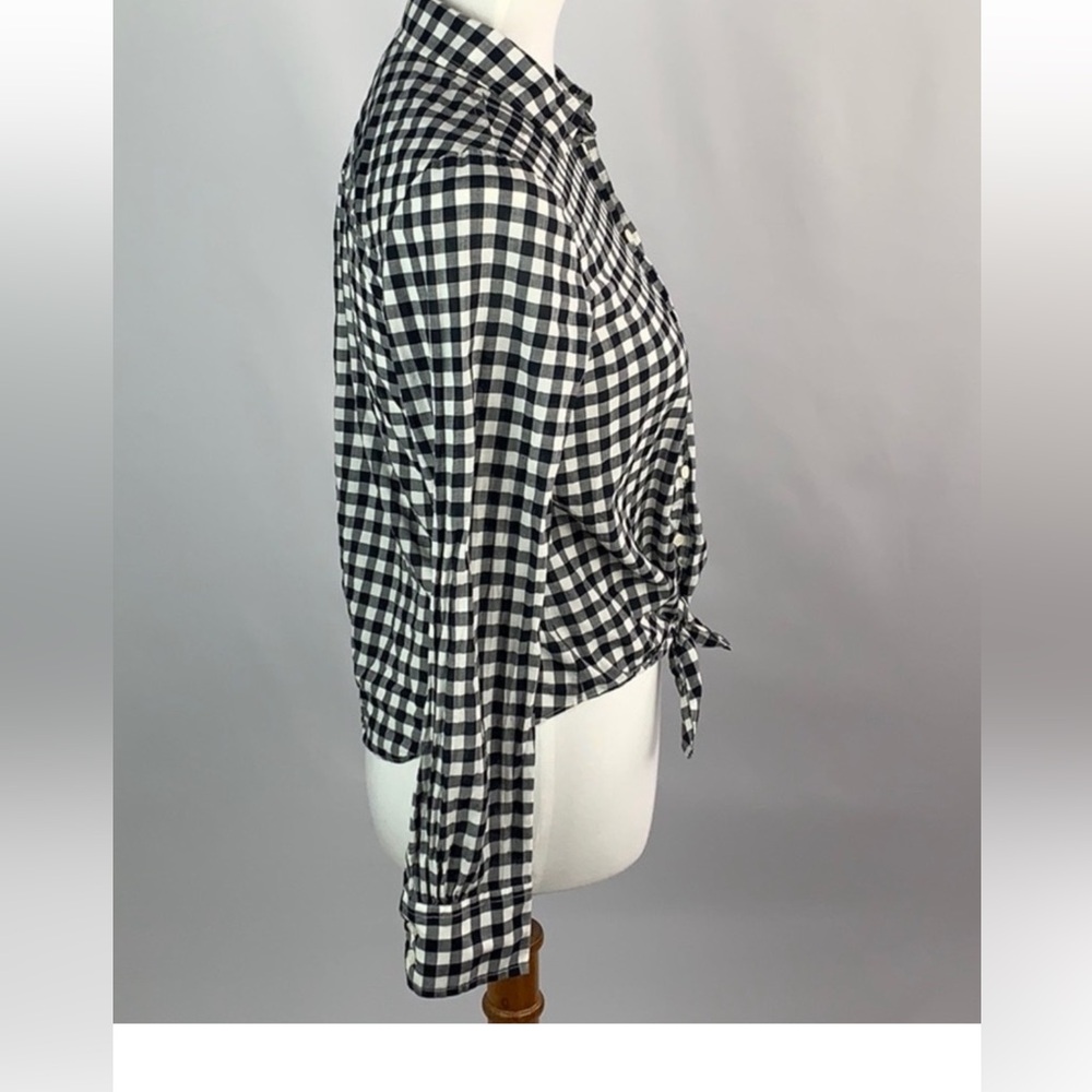JCREW XS Black and White Checkered Women's Top - Picture 3 of 10